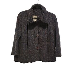 Curio Blue Cardigan Sweater 80s Twee Buttons Pockets Size Medium